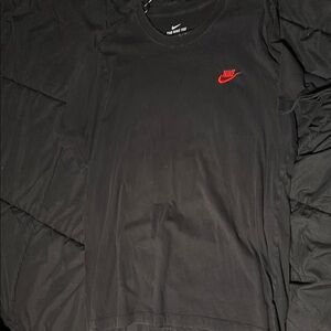 Nike Black and Red Short Sleeve Tee